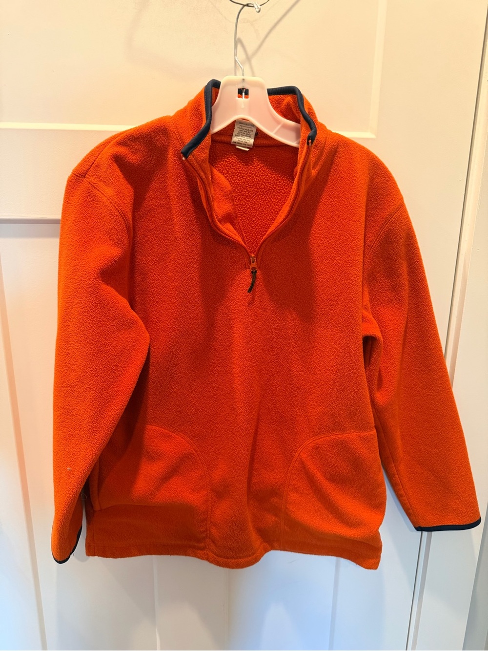 Old Navy Orange Half Zip Fleece Pullover Dark Trim XL